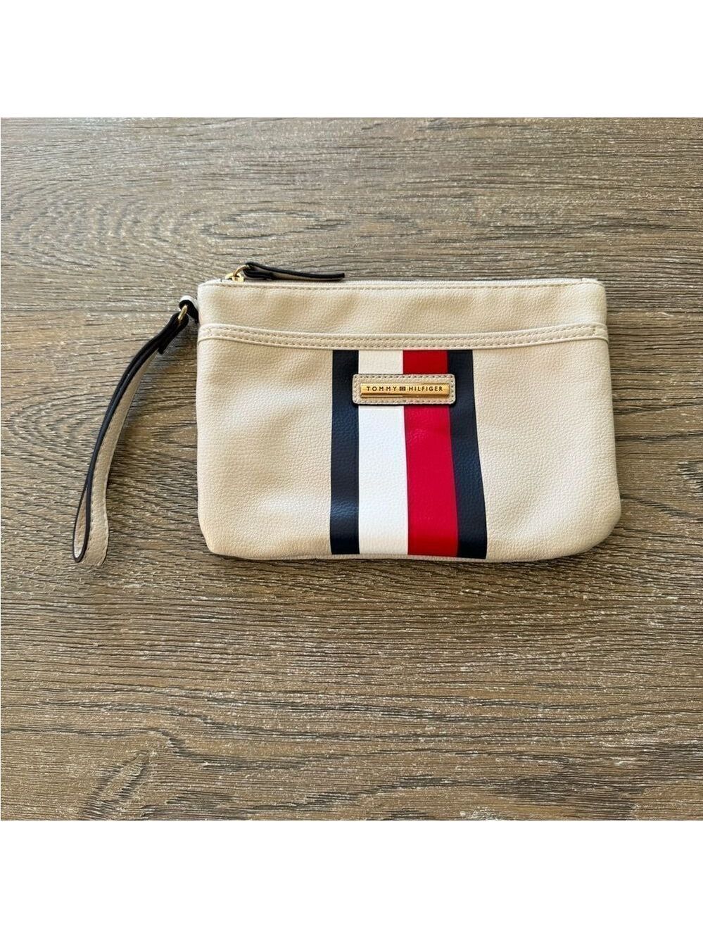 Tommy Hilfiger little wristlet. / pouch/ Cream, red, blue.